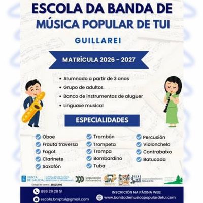 La Escuela de la Banda Municipal de Tui abre el plazo de matr�cula para el pr�ximo curso