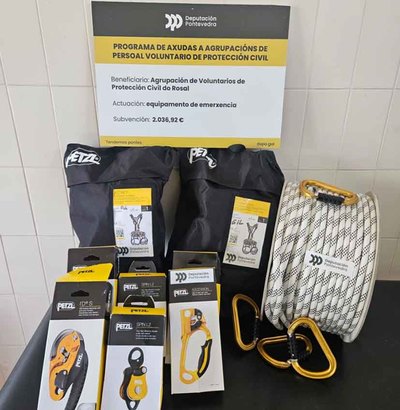 Protecci�n Civil de O Rosal recibe m�s de 2.000 euros en material de emergencias gracias a la Diputaci�n de Pontevedra