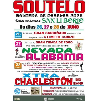 Nevada, Alabama, Charleston Big Band y Xtra actuar�n en las fiestas de Soutelo en Salceda de Caselas