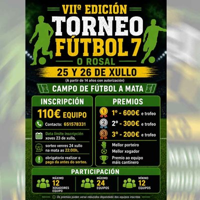 O Rosal acoge los d�as 25 y 26 de julio la VII edici�n de su Torneo de F�tbol 7