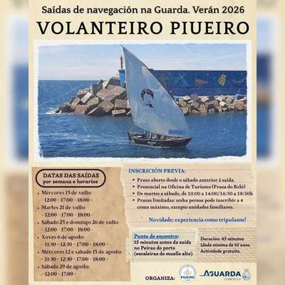 A Guarda vuelve a ofrecer salidas gratuitas a bordo del Volanteiro Piueiro durante todo el verano