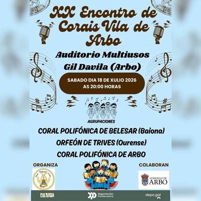 La m�sica coral protagoniza el fin de semana en Arbo con el III Encontro de Corais
