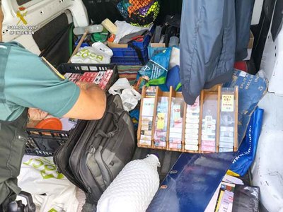 Interceptan en Salvaterra una furgoneta con tabaco de contrabando procedente de Portugal