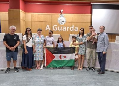 A Guarda da la bienvenida a tres ni�os saharauis que pasar�n el verano con familias de acogida