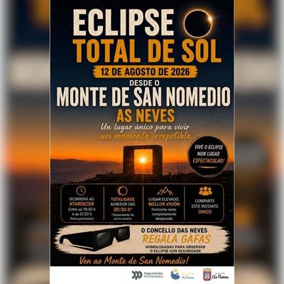 As Neves se prepara para el eclipse total de Sol con un dispositivo especial en el Monte de San Nomedio