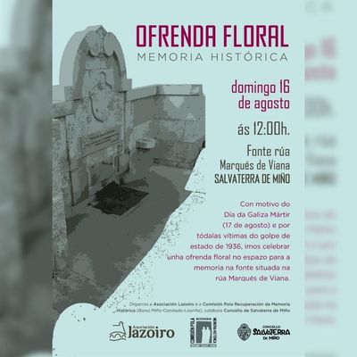 Lazoiro homenajear� a las v�ctimas de la represi�n franquista con una ofrenda floral en Salvaterra de Mi�o