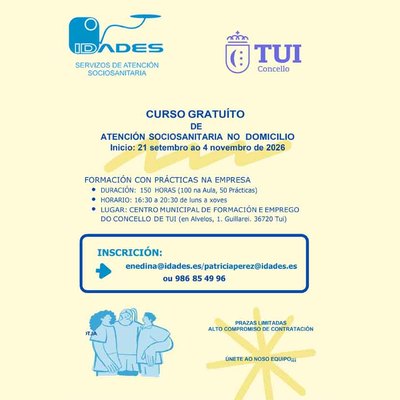Un nuevo curso en Tui facilitar� el acceso al mercado laboral en el sector de los cuidados