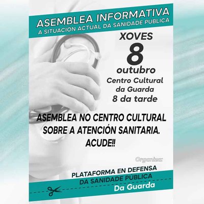 La Plataforma por la Sanidad P�blica convoca una asamblea este jueves en A Guarda