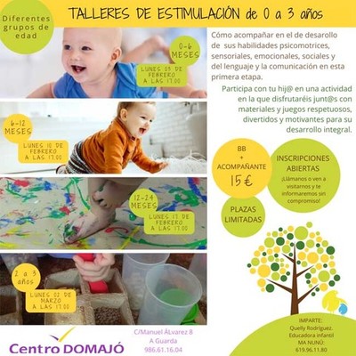 Talleres estimulacion para bebes en el Centro Do-Majó de A Guarda