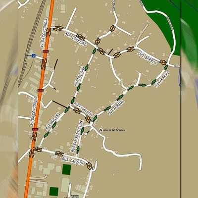 As rúas Palláns, San Bartolomeu e Arraial de Tui pasarán a ser de sentido único dende esta fin de semana