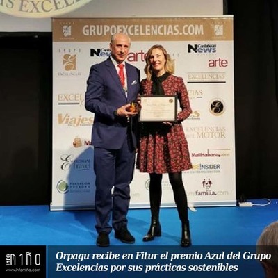 Orpagu recibe en Fitur el premio Azul del Grupo Excelencias por sus prácticas sostenibles