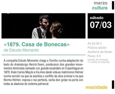 Tomiño conmemorará o Día da Muller cunha versión da obra de Ibsen, -Casa de Muñecas-