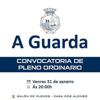  Pleno Ordinario este venres na Guarda