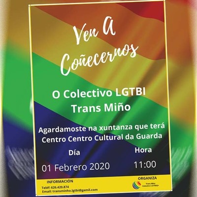 O Colectivo LGTBIQ+ Trans Miño celebrará este sábado unha reunión aberta para darse a coñecer