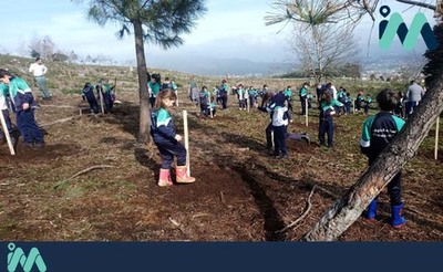 Escolares da Guarda participan un ano máis en -Pranta unha árbore, pranta futuro- da man da Comunidade de Montes de Camposancos