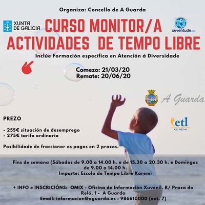 Inscricións abertas na Guarda para un Curso de Monitor-a Actividades de Tempo libre