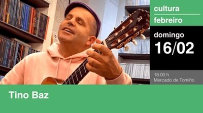 O Cantautor guardés Tino Baz actúa este domingo no Mercado Municipal de Tomiño