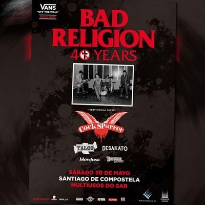Bad Religion ya han vendido más de 2.000 entradas en de su concierto en el Multiusos do Sar de Santiago de Compostela