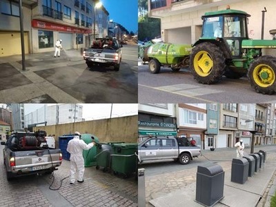 A Comunidade de Montes da Guarda colabora nas tarefas de desinfección e limpeza