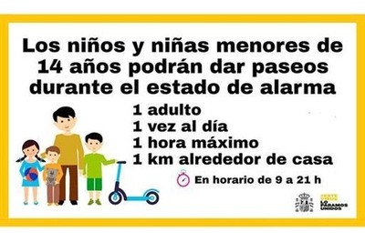 El BOE publica la Orden que regula las condiciones para los desplazamientos de la población infantil