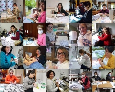 O comercio local, costureiras voluntarias e o Concello unen forzas en Tomiño para fabricar mascarillas hixiénicas reutilizables