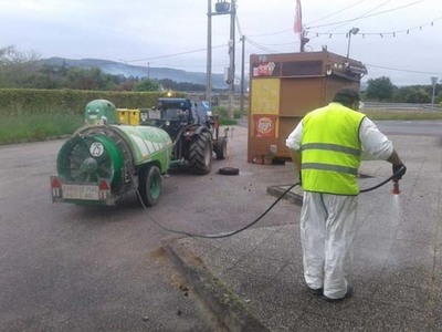 O Rosal continúa coa desinfección de rúas nos barrios e no núcleo urbano
