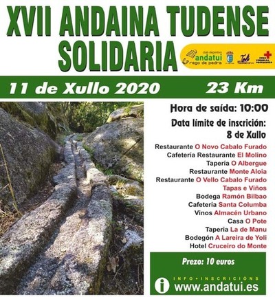Andatui organiza este sábado día 11 de xullo a XVII Andainatudense Solidaria 2020