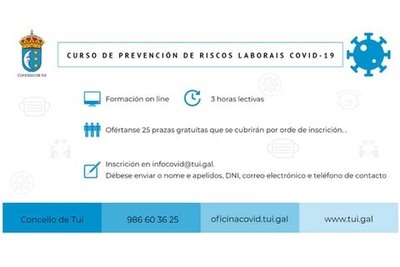 Curso on line de -Prevención de riscos laborais COVID19- en Tui