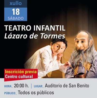 Últimas prazas dispoñibles para a obra de teatro infantil ?Lázaro de Tormes- deste sábado na Guarda