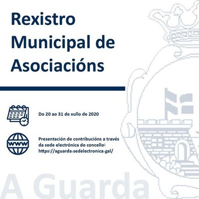 O Concello da Guarda informa do prazo de consulta pública do Rexistro Municipal de Asociacións