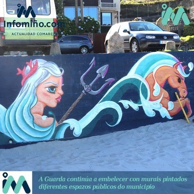 A Guarda continúa a embelecer con murais pintados diferentes espazos públicos do municipio