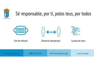 O Concello de Tui fai un chamamento á responsabilidade e ao cumprimento da normativa para evitar contaxio pola COVID19