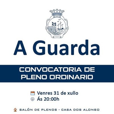 Convocatoria de Pleno Ordinario para o venres día 31 de xullo