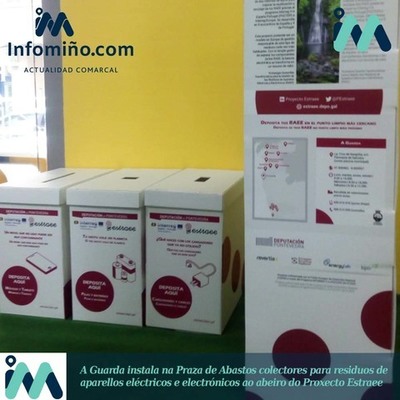 A Guarda instala na Praza de Abastos colectores para residuos de aparellos eléctricos e electrónicos ao abeiro do Proxecto Estraee