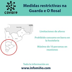 Sanidade establece medidas restrictivas en Laxe, Lalín, A Guarda, O Rosal, Vilaboa y Poio