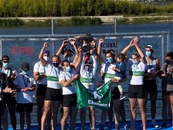 Los remeros tudenses Cristian Fernández Pumar y David Prada Fernández se proclaman campeones de Portugal con el Sporting Club Caminhense