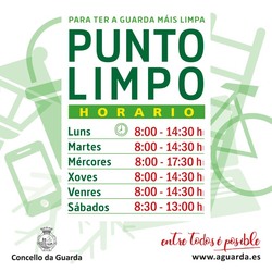 Horario de inverno no Punto Limpo da Guarda