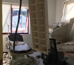   Desplome do falso teito dunha consulta do Centro de Saúde da Guarda