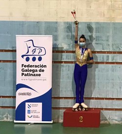 A tomiñesa Anahí Álvarez Guerner, subcampioa galega de patinaxe artístico
