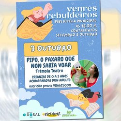 Infominho -  O Rosal programa una nueva sesin de -Venres Rebuldeiros- con teatro para bebs el 3 de octubre - 