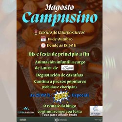Infominho -  Camposancos celebra su tradicional Magosto con msica, castaas y bingo especial este 18 de octubre - 