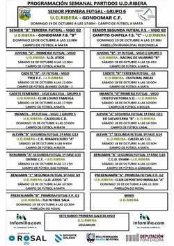 Infominho -  La U.D. Ribera afronta un intenso fin de semana deportivo con ms de una docena de partidos en O Rosal - 