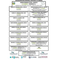 Infominho -  La U.D. Ribera afronta un nuevo fin de semana de competicin con varios encuentros clave en A Mata(O Rosal) - 