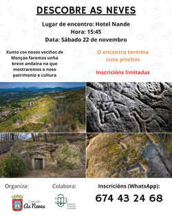 Infominho -  As Neves y Moncao organizan -Descobre As Neves-, una andaina conjunta para poner en valor el patrimonio y la cultura comn - 