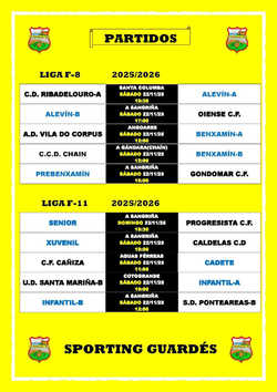 Infominho -  Sporting Guards: todos los partidos del fin de semana para sus equipos de base y senior - 