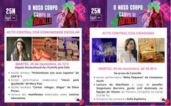 Infominho -  Tui conmemora el 25N con acciones artsticas y comunitarias bajo el lema -Nuestro cuerpo, campo de batalla- - 