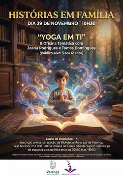 Infominho -  Valenca impulsa el bienestar infantil con -Yoga em Ti- una sesin gratuita de yoga en su Biblioteca Municipal - 