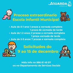 Infominho -  El Concello de A Guarda convoca plazas extraordinarias en su Escuela Infantil Municipal - 