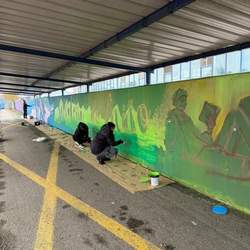 Infominho - El IES Salvaterra apuesta por el arte y la participación con un mural en su entrada - Infominho - El IES Salvaterra apuesta por el arte y la participación con un mural en su entrada -