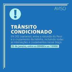 Infominho -  Tr�fico condicionado en Melgaco el 25 de enero por control de jabal�es - 